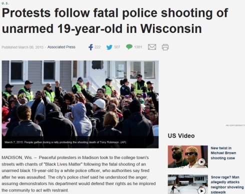 Wisconsin Police Killed Unarmed
