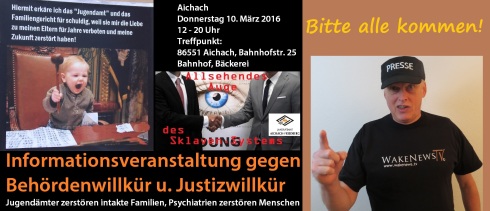 Demo gegen Jugendamt und Justiz-Willkür 110.03.2016 in Aichach