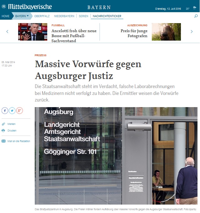 Massive Vorwürfe gegen Augsburger Justiz
